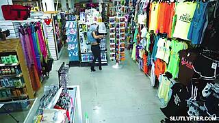 shoplifter jc wilds bends for officer giovanni's cock after fingering her wet pussy