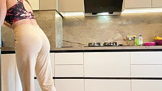 stepson pounds tight russian stepmom's big ass pussy to skip chores she rides him doggystyle in amateur talk