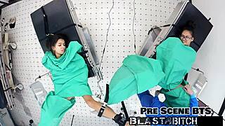 Stepsis Aria Nicole nurses in latex gloves spreading for creampie pov 😏👩‍⚕️💦