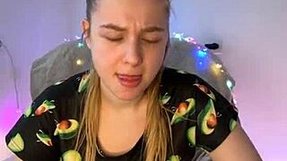 Watch this teen's tight ass get fingered deep up close!