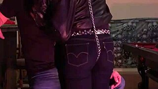 Cherry's tight jeans get spanked hard by dominant hand