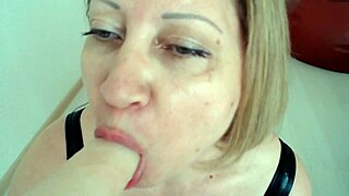 blonde milf begs to suck cock as your bdsm slave toy