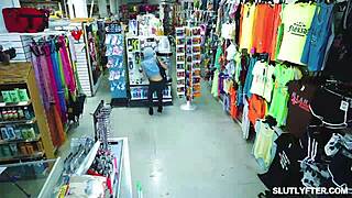 blonde teen katya rodriguez blows undercover santa in shop