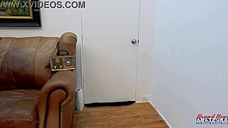 Nerdy Redhead Olivia X Fingers Pussy Then Deepthroats Cock on Sofa