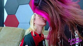 Naughty stepsisters skip football game to suck swollen pussies hungrily