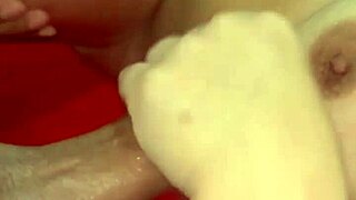 jerking my cuck off while his buddy preps my ass and pussy