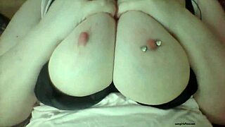 girl why tease those big pierced nipples on cam? sexy homemade tit play gets so horny
