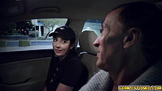 Stepuncle pays brunette teen Kyra to bend over for monster cock pounding