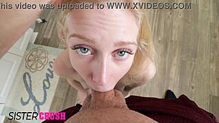 pervy step bro caught by skinny blonde emma starletto leads to juicy pussy pounding and deepthroat
