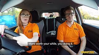 British Ginger Ella Hughes Fucked Hard in Perfect Pussy During Driving Lesson!