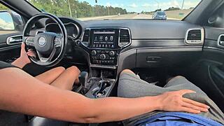 Messy Handjob Delivers Huge Driving Cumshot