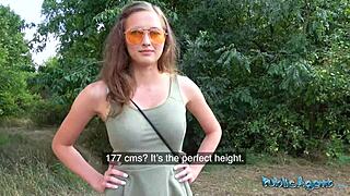 imagine perfect natural tits bouncing wildly during risky outdoor public doggystyle with czech college beauty
