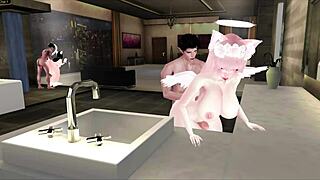 step sister gets pounded by his massive imvu cock in hentai style