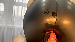 i ripped stepsis leather leggings saw her wet big pussy lips 😍💦