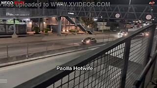 paolla hotwife flashes then takes nego rubi's monster bbc publicly