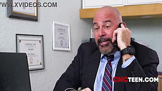 Principal catches teen student allie addison mid freeuse fuck session