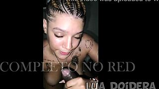 hey cutie, watch this skinny latina swallow her friend's huge cock
