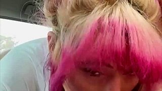 Street hooker drops to knees for deepthroat blowjob then bends over car hood for bareback pounding cum in mouth cleanup