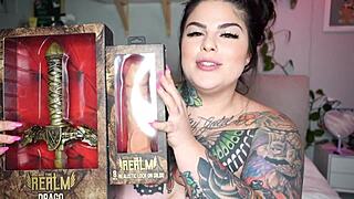 Blushlove fucks hairy bbw pussy deep with realm dildo till huge cum