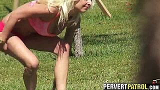 wanna spy this big tit blonde get outdoor fucked?