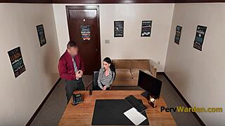 principal walks in on teacher fingering herself at work and fucks her hard instead of firing her