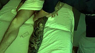 masseuse dirty talks while sucking client's throbbing cock