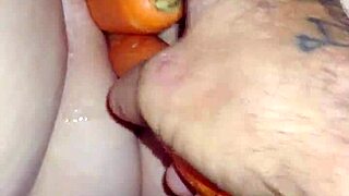 Carrots Stuffed Deep in Her Pussy!