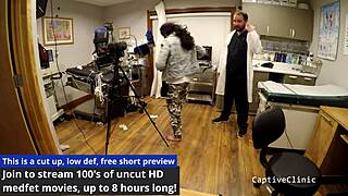 what secrets hide in jasmine rose's remote interrogation as the latex nurse spreads shaved pussy for dildo humiliation?