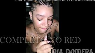 hey cutie, watch this skinny latina swallow her friend's huge cock