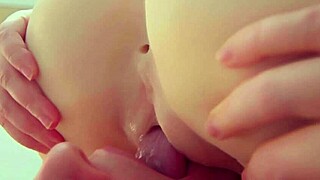 while i pound monicamoments fuck doll's pussy from behind she licks my balls in hot threesome closeup.