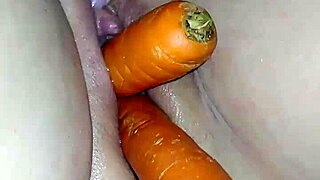 Carrots Stuffed Deep in Her Pussy!
