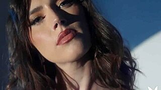 Petite Playboy model Keisha Grey strips perfect body teasing ass in slow clothes-ripping striptease