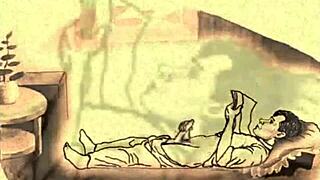 detailed hairy nudes posed in antique retro vintage erotic art scenes