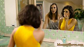 glam stepmom, wanna taste cute teen's pussy in our lesbian threesome??