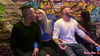 Blonde And Latina Milfs Devour Monster Cocks After Dinner