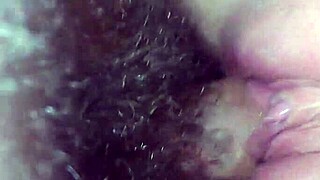 watch my wife squirt hard while i toy her wet pussy up close