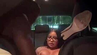 Uber driver picks up hot wife for street fun in front of hubby