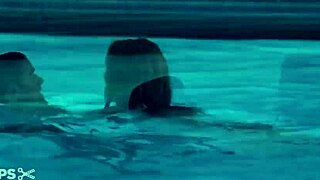 Celebrity babe cums hard from creampie fuck right after her swimming lesson in HD!