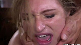 hey, watch this huge tits slave take rough anal bondage outdoors.