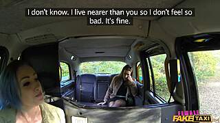 Ava Austen and Angel Long fuck like filthy lesbians in fake taxi.