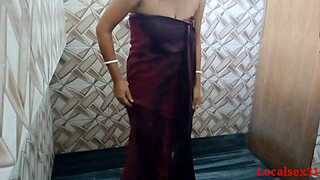 indian bhabi sneaks into the bathroom for raw sex with her lover at the ranch