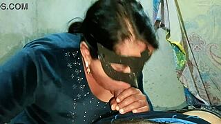 indian bhabhi deepthroats big dick sloppy gagging then swallows huge cumshot mouthful