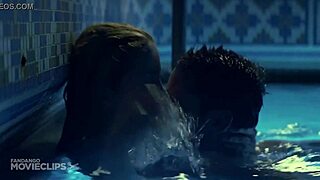 Celebrity babe cums hard from creampie fuck right after her swimming lesson in HD!