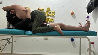 Hot latina nurse deepthroats patient's cock then rides big ass cowgirl in hospital
