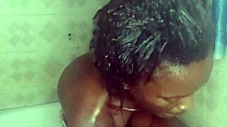 crazybitch fingers pussy and shoves monster dildos in ass before showering with huge cocks