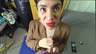 office facial leaves her dripping cum