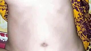beautiful asian teen neighbor orgasms hard in lingerie on bed