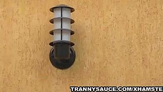 HD Shemale Patricia Sabatine Jerks Massive Hard Cock