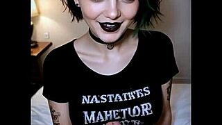 goth pawg with big tits and ass gets fucked missionary in hotel room by short hair guy