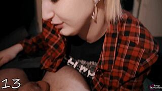 Wanna see her swallow that huge cum load right in her mouth?